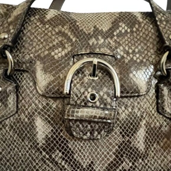 Coach Campbell Satchel Snakeskin Convertible Leather Shoulder Bag Purse - NWOT - Picture 5 of 14